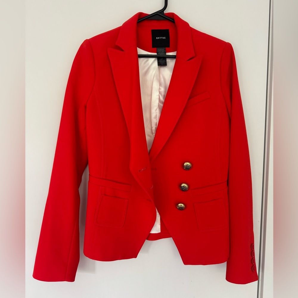 Smythe tailored blazer in cherry red, size 6, perfect condition